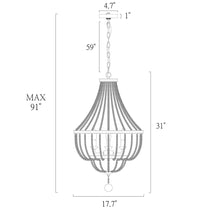 Nick 4-Light 18" Antique Gold Crystal Chandelier, Crystal Beads