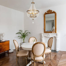 Nick 4-Light 18" Antique Gold Crystal Chandelier, Crystal Beads