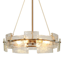 Miqabrls 6-Light 20.5" Modern Glass Black Chandelier, Wagon Wheel