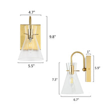 Itpicanaple 1-Light Modern Gold Seeded Glass Bell Wall Sconces