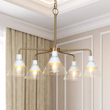 Moolidish 5-Light 24" Modern Cone Glass Gold Chandelier, Radial
