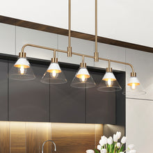 Jay 5-Light 35.5-in White&Gold Modern Linear Kitchen Island Light