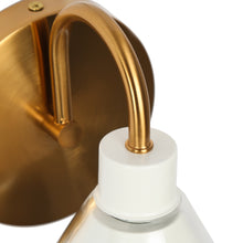 Jay 1-Light White and Gold Vanity Light