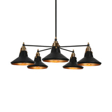 Tencanonia 5-Light 33" Modern Black Chandelier, Metal