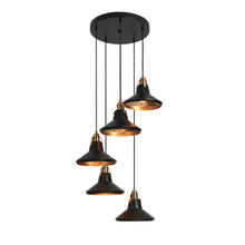 Tencanonia 5-Light 20" Modern Black Chandelier, Cluster