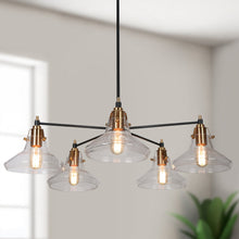 Plrhsbtic 5-Light 33.5" Modern Glass Black Chandelier