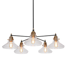 Plrhsbtic 5-Light 33.5" Modern Glass Black Chandelier