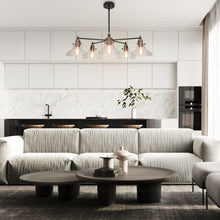 Plrhsbtic 5-Light 33.5" Modern Glass Black Chandelier