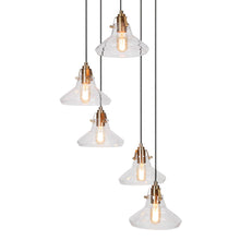Plrhsbtic 5-Light 20.5" Modern Glass Black Chandelier, Cluster