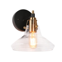 Plrhsbtic 1-Light Modern Black and Gold Seeded Glass Wall Sconce