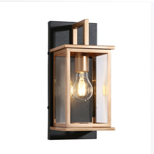 Roigomok 13"H 1-Light Black and Gold Outdoor Wall Light (Clear Glass)