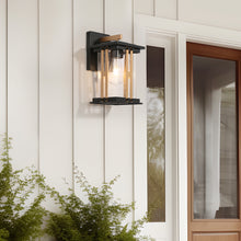 Btografa 11.6"H 1-Light Black and Gold Outdoor Wall Light