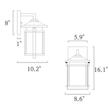 Miyiorilusd 16.1"H 1-Light Black Outdoor Wall Light