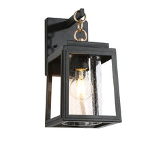Eirenaether 12.2"H 1-Light Black and Gold Outdoor Wall Light