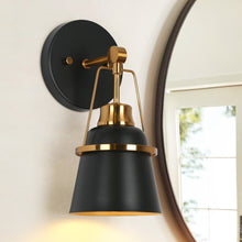 Alstroemeria 1-Light Black and Gold Vanity Light
