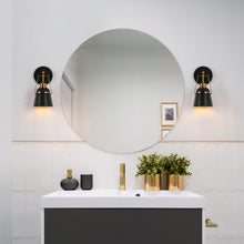 Alstroemeria 1-Light Black and Gold Vanity Light