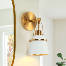 Alstroemeria 1-Light Modern White &Gold Bell Wall Sconce Light