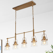 Dendrophyllia 5-Light 37.4-in Brass Modern Linear Kitchen Island Light