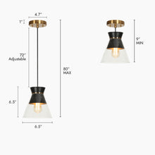 Noah 1-Light Mini Black Modern Pendant Light Fixtures