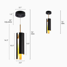 Welntscpia 1-Light Mini Black LED Modern Pendant Light Fixtures