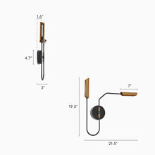 Celestiacone 2-Light Modern Black and Gold Armed LED Wall Sconce