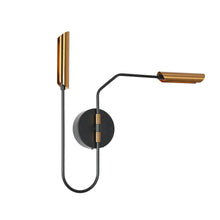 Celestiacone 2-Light Modern Black and Gold Armed LED Wall Sconce