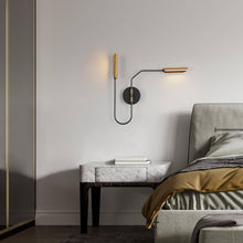 Celestiacone 2-Light Modern Black and Gold Armed LED Wall Sconce
