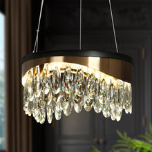 Delphinium 1-Light Mini Black Crystal LED Chandelier