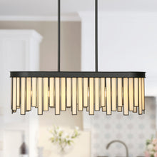 Hemaaolay 6-Light 28-in Black Modern Rectangle Kitchen Island Light