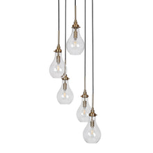 Luxitemin 5-Light 15" Modern Clear Glass Black Chandelier, Cluster
