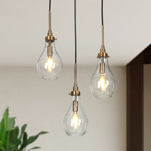 Luxitemin 3-Light 12" Modern Clear Glass Black Chandelier, Cluster