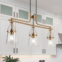 Auisre 3-Light 33-in Brass Modern Linear Kitchen Island Light