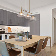 Quoridan 3-Light 34.5-in Brass Modern Linear Kitchen Island Light