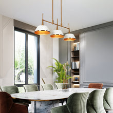 Idaikos 3-Light 34.5-in White&Gold Modern Linear Kitchen Island Light