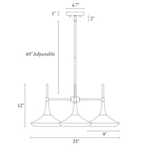 Phapricornus 3-Light Medium Black Chandelier