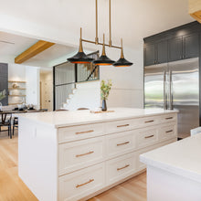 Phapricornus 3-Light 34.5-in Black&Gold Modern Linear Kitchen Island Light