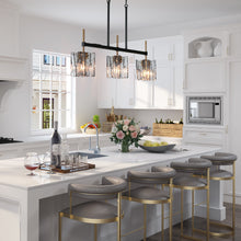 Echonalyri 3-Light 25-in Black&Brass Modern Linear Kitchen Island Light