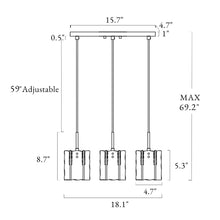 Echonalyri 3-Light 18-in Black&Brass Modern Cluster Kitchen Island Light