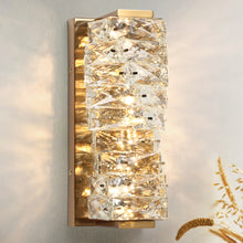 Pennieway 1-Light Modern Gold Crystal LED Indoor Wall Sconces
