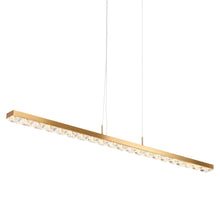 Wbllemiae 1-Light 39.5" Modern Gold LED Crystal Chandelier, Linear