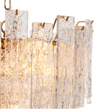 Engaveric 8-Light 20.5" Modern Brass Chandelier, Textured Glass