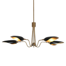 Toltehcwe 5-Light 40" Modern Black and Brass Chandelier