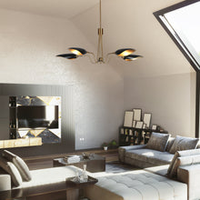 Toltehcwe 5-Light 40" Modern Black and Brass Chandelier