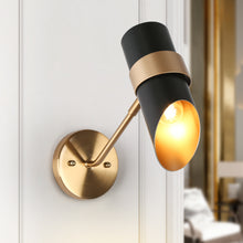 Charonefos 1-Light Modern Black and Gold Cylinder Wall Sconces