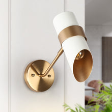 Charonefos 1-Light Modern White and Gold Cylinder Wall Sconces