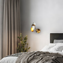 Charonefos 1-Light Modern Black and Gold Cylinder Wall Sconces