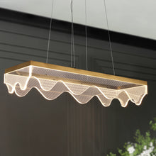 Awtisfin 1-Light 31.5-in Brass Modern Rectangle LED Kitchen Island Light