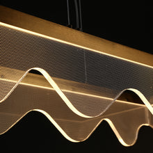 Awtisfin 1-Light 31.5-in Brass Modern Rectangle LED Kitchen Island Light