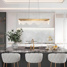 Awtisfin 1-Light 31.5-in Brass Modern Rectangle LED Kitchen Island Light