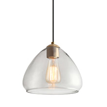 Quetidolma 1-Light 10" Brass Modern Glass Pendant Light Fixtures